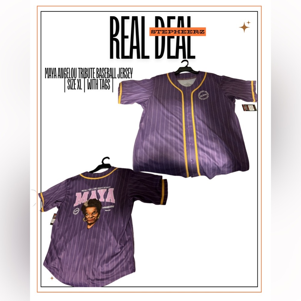 Maya Angelou Tribute Baseball Jersey | Size XL | With Tags |